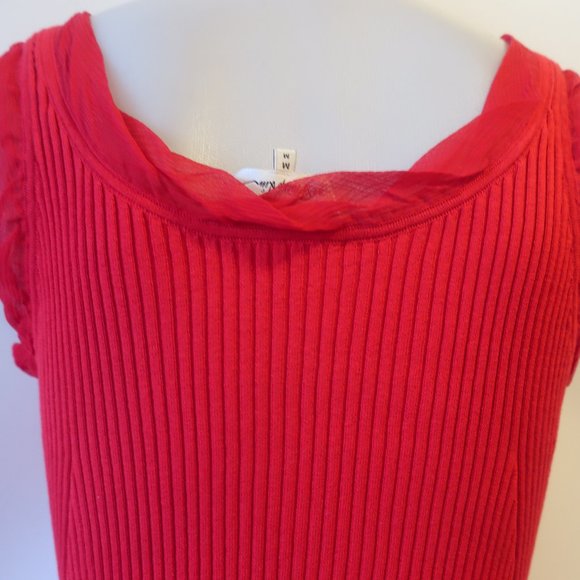 *Womens 3.1 Phillip Lim Red Ribbed Silk Blend Sleeveless Top M - Picture 8 of 11
